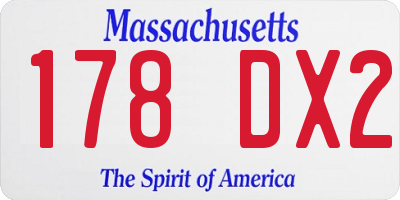 MA license plate 178DX2
