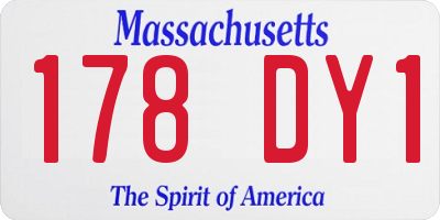 MA license plate 178DY1
