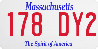 MA license plate 178DY2