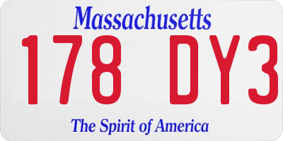 MA license plate 178DY3
