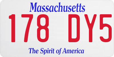 MA license plate 178DY5