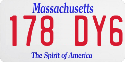 MA license plate 178DY6