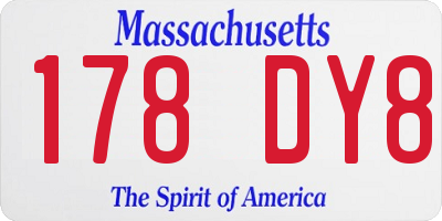 MA license plate 178DY8