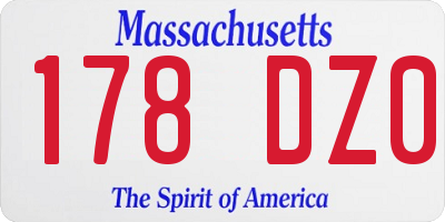 MA license plate 178DZ0
