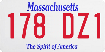 MA license plate 178DZ1