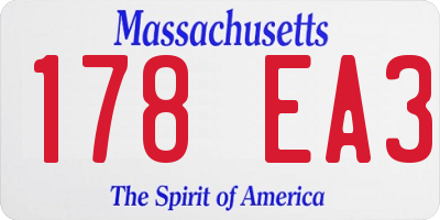 MA license plate 178EA3