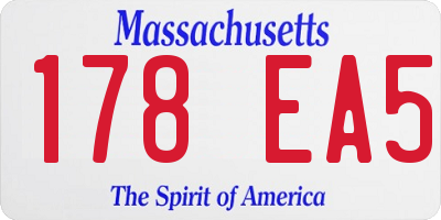 MA license plate 178EA5