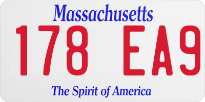 MA license plate 178EA9