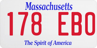 MA license plate 178EB0