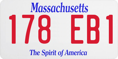 MA license plate 178EB1