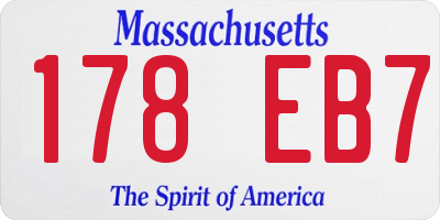 MA license plate 178EB7