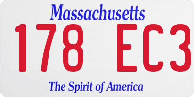 MA license plate 178EC3