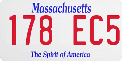 MA license plate 178EC5