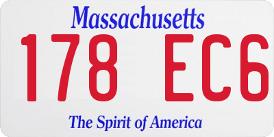 MA license plate 178EC6