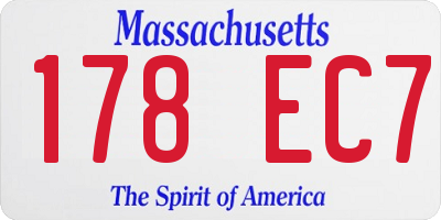 MA license plate 178EC7