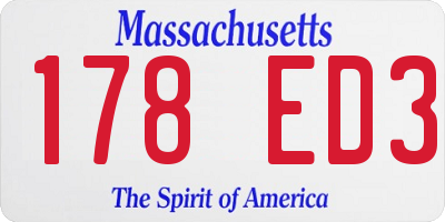 MA license plate 178ED3