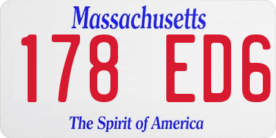 MA license plate 178ED6