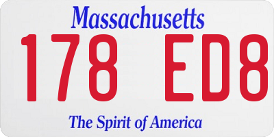 MA license plate 178ED8