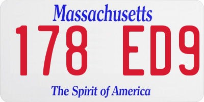 MA license plate 178ED9