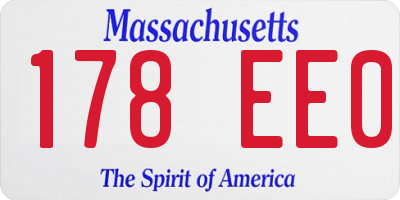 MA license plate 178EE0