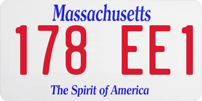 MA license plate 178EE1