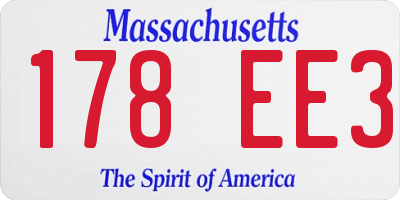 MA license plate 178EE3