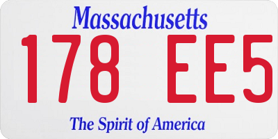 MA license plate 178EE5