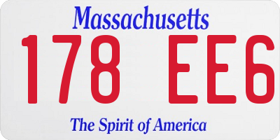 MA license plate 178EE6