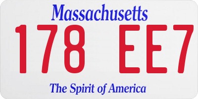 MA license plate 178EE7