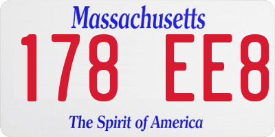MA license plate 178EE8