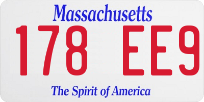 MA license plate 178EE9