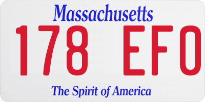 MA license plate 178EF0