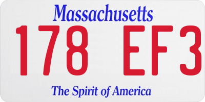 MA license plate 178EF3