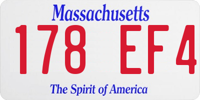 MA license plate 178EF4
