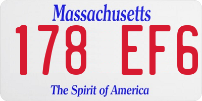 MA license plate 178EF6