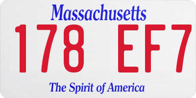 MA license plate 178EF7