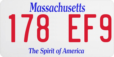 MA license plate 178EF9