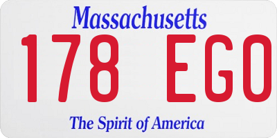 MA license plate 178EG0