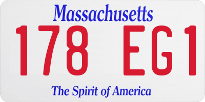 MA license plate 178EG1