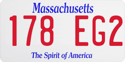 MA license plate 178EG2