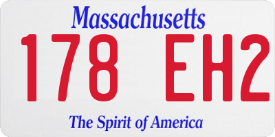 MA license plate 178EH2