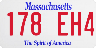MA license plate 178EH4