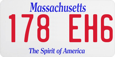 MA license plate 178EH6