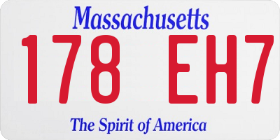 MA license plate 178EH7