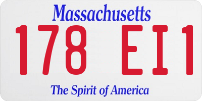 MA license plate 178EI1