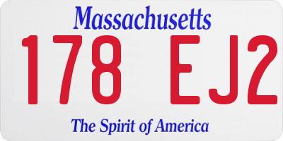MA license plate 178EJ2