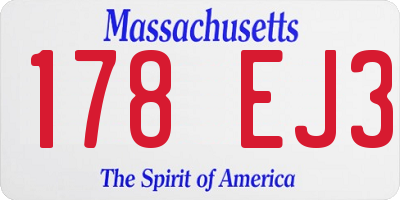 MA license plate 178EJ3