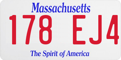 MA license plate 178EJ4