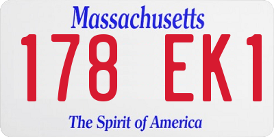 MA license plate 178EK1