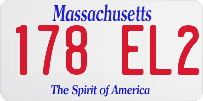 MA license plate 178EL2